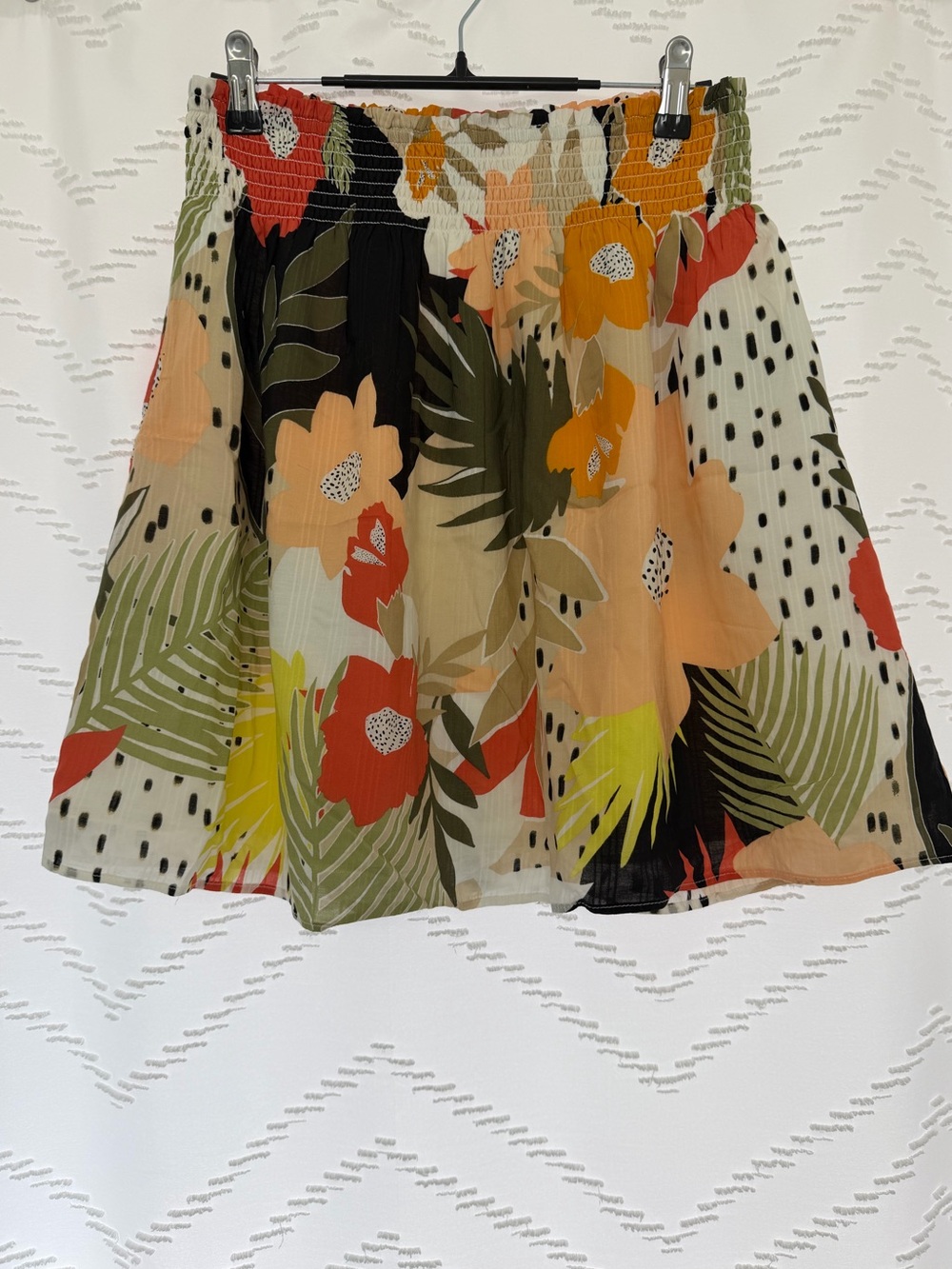 LOFT Multicolor Floral A-Line Skirt